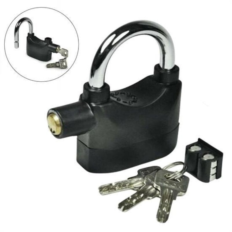 Candado Alarma Cerradura Bloqueo JSJ01 Antirrobo Sonora Sirena con 3 Llaves - Blancospace