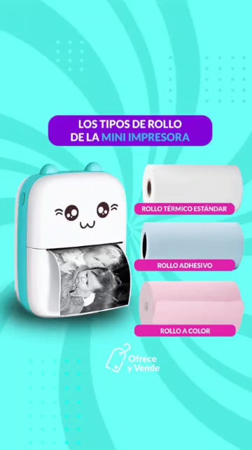 Rollos Papel Mini Impresora Set x5